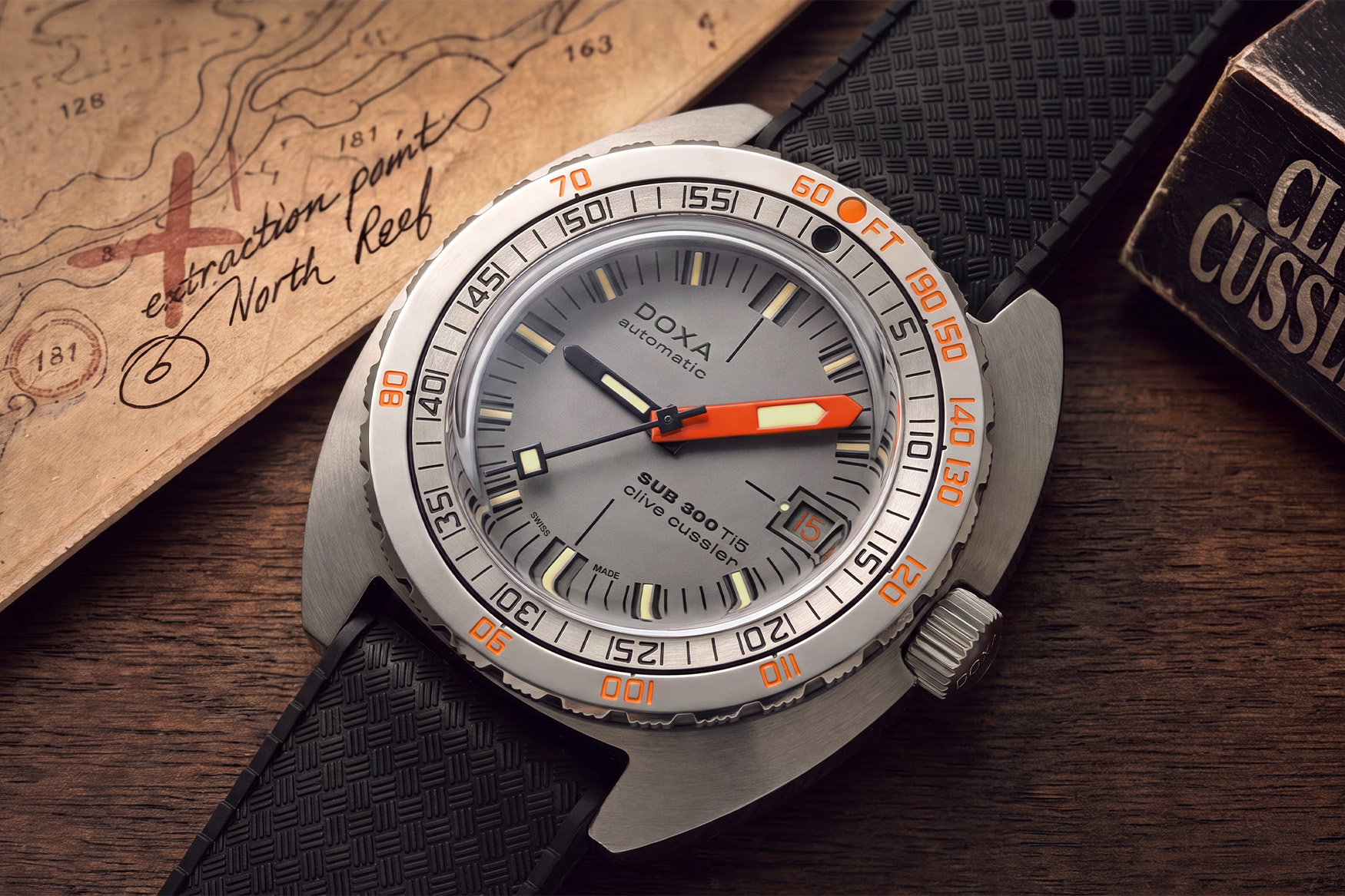 First Look: Doxa SUB 300 Ti5 Clive Cussler, the icon resurfaces in Grade 5 Titanium