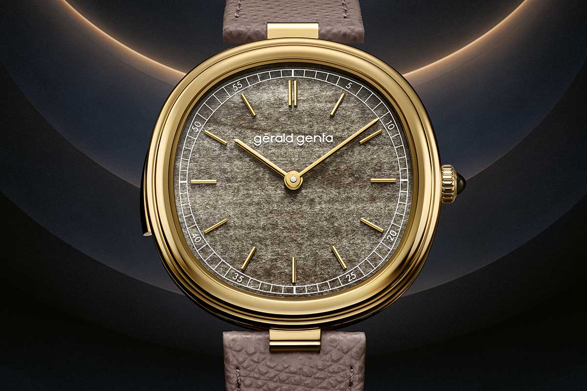 Gerald Genta Geneva Minute Repeater in yellow gold with a golden obsidian stone dial