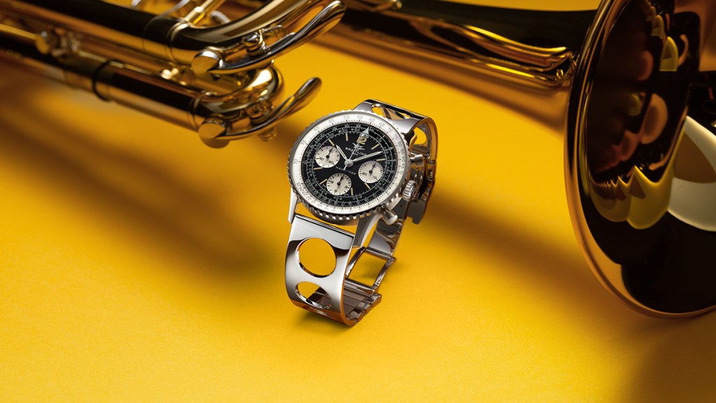 Breitling Navitimer B09 Chronograph Tribute to Miles Davis, reverse-panda dial on the vented Air Racer bracelet